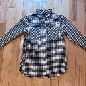J.Crew Women’s Size 2 Gray and White Flannel Top